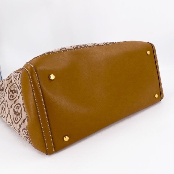 Tory Burch T Monogram Jacquard Tote Hazel Brown - Picture 5 of 13